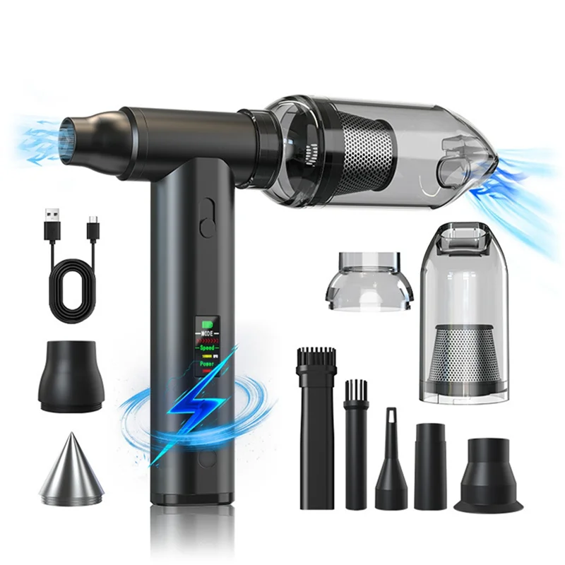 RMWIN-Electric Air Duster Brushless Jet Fan Handheld Compressed Air Duster LED Display Brushless Jet Fan