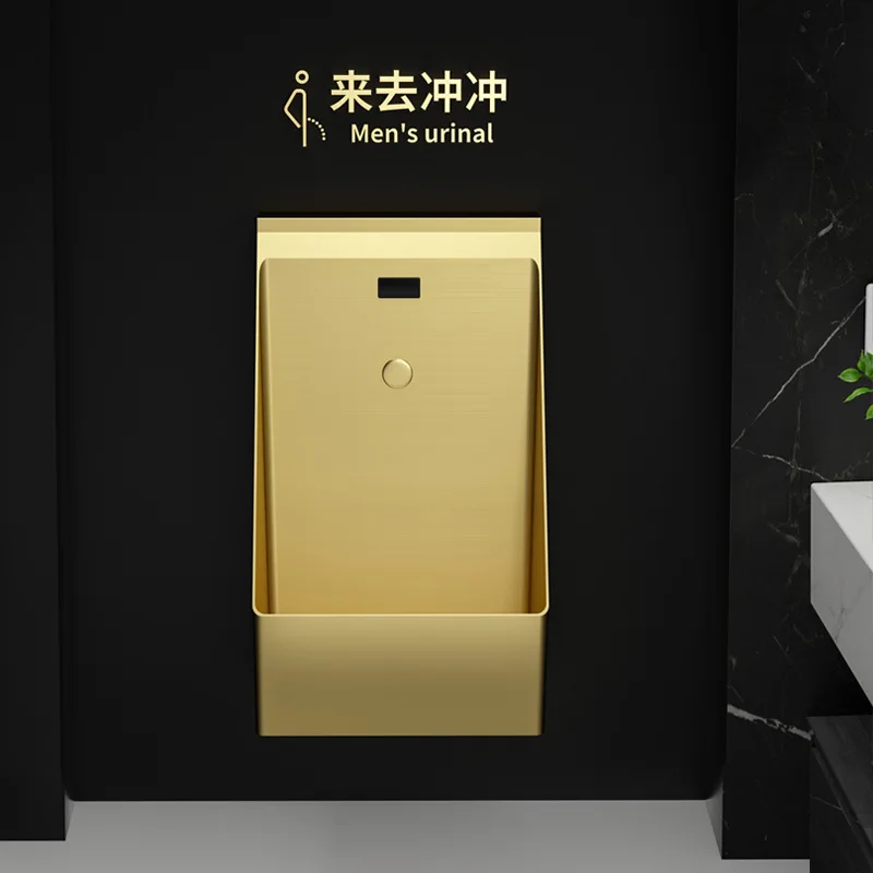 Wall Mounted Stainless Steel Sensor Urinal Unit, Automatic Induction Men's Urinal for Bar & Washroom