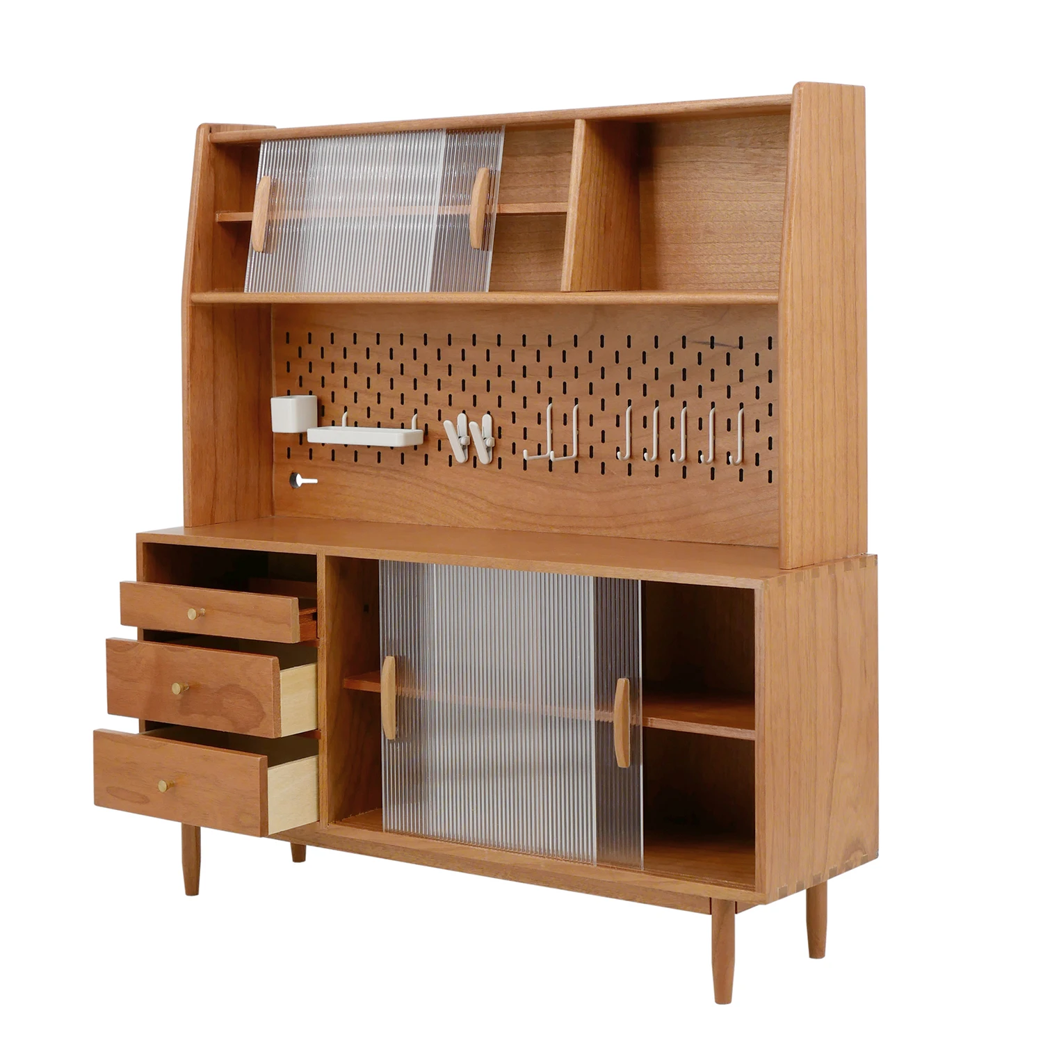 1/6 Bjd Ob11 Thu Nhỏ Nhà Búp Bê Đồ Mini Mẫu Đỏ Gỗ Anh Đào Tủ Sideboard/Tủ Bảo Quản