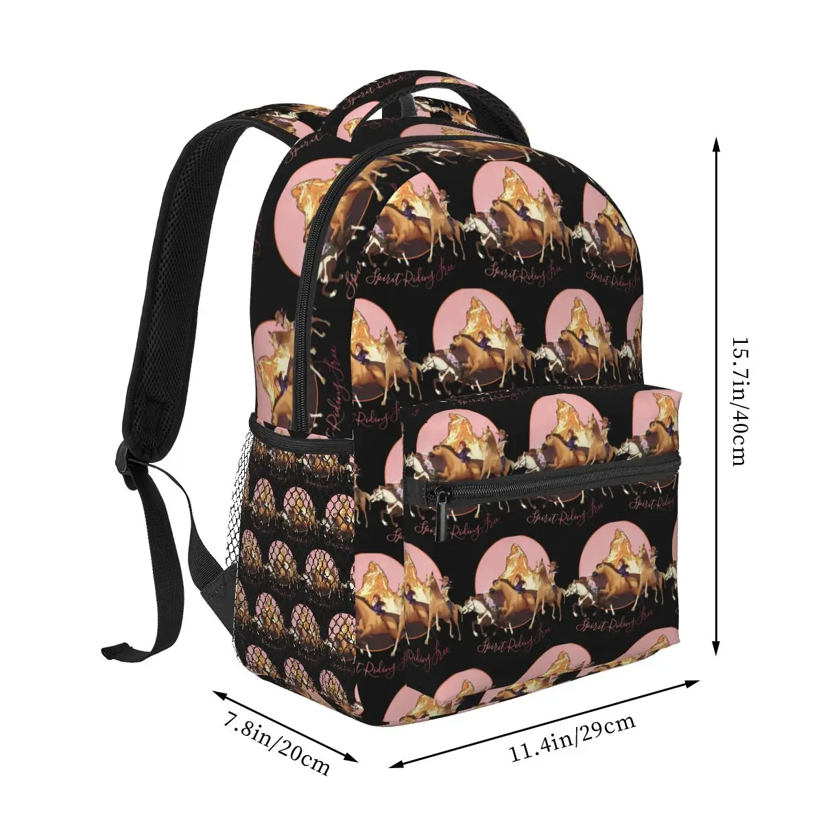 The Wonderful Stallion Spirit Riding Free Backpack Student Boys Girls BookBag School Bag Laptop Shoulder Bags for Men Women