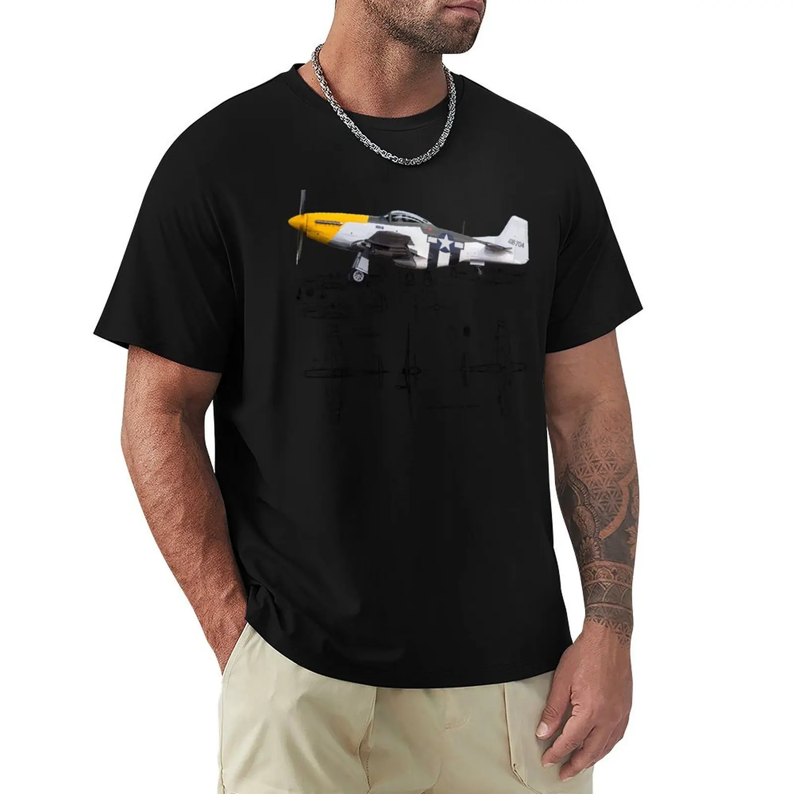 

P-51 T-Shirt plain oversized t shirt luxury designer mens white t shirts