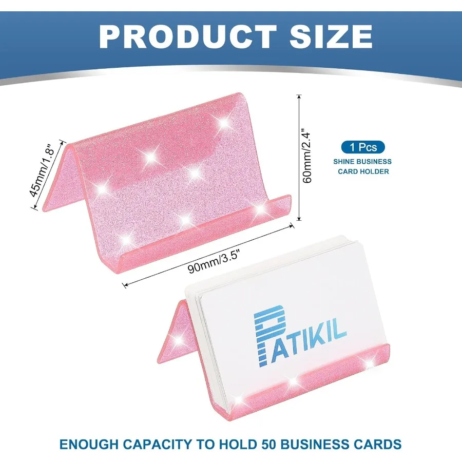 حامل بطاقات عمل PATIKIL للمكتب، حامل بطاقات عمل أكريليك، حامل بطاقات لامع، حامل منظم، عرض البطاقات لمعرض المكتب #2