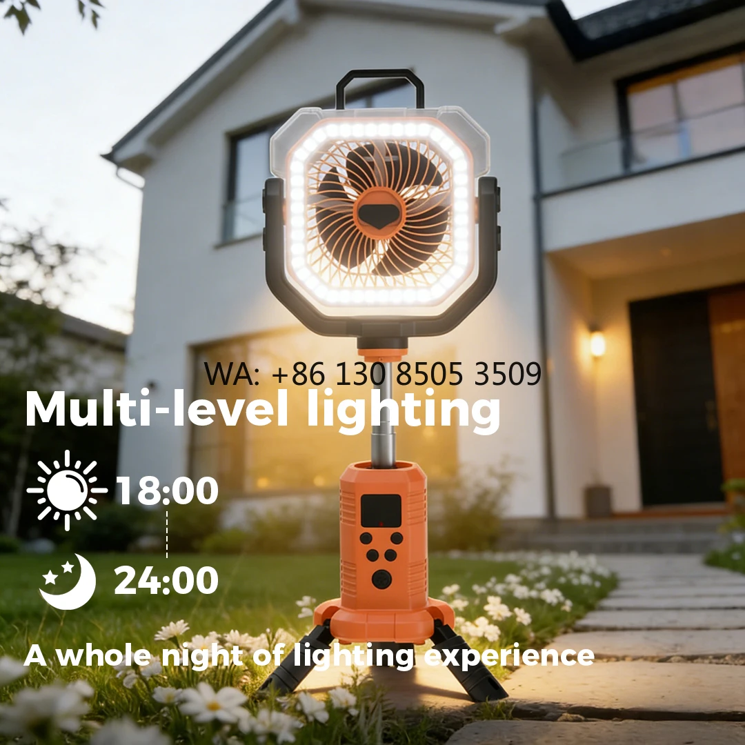

Портативный вентилятор с LED-дисплеем, 4 скорости, дистанционное управление, 20000 мАч, для кемпинга, настольный, с функцией Power Bank