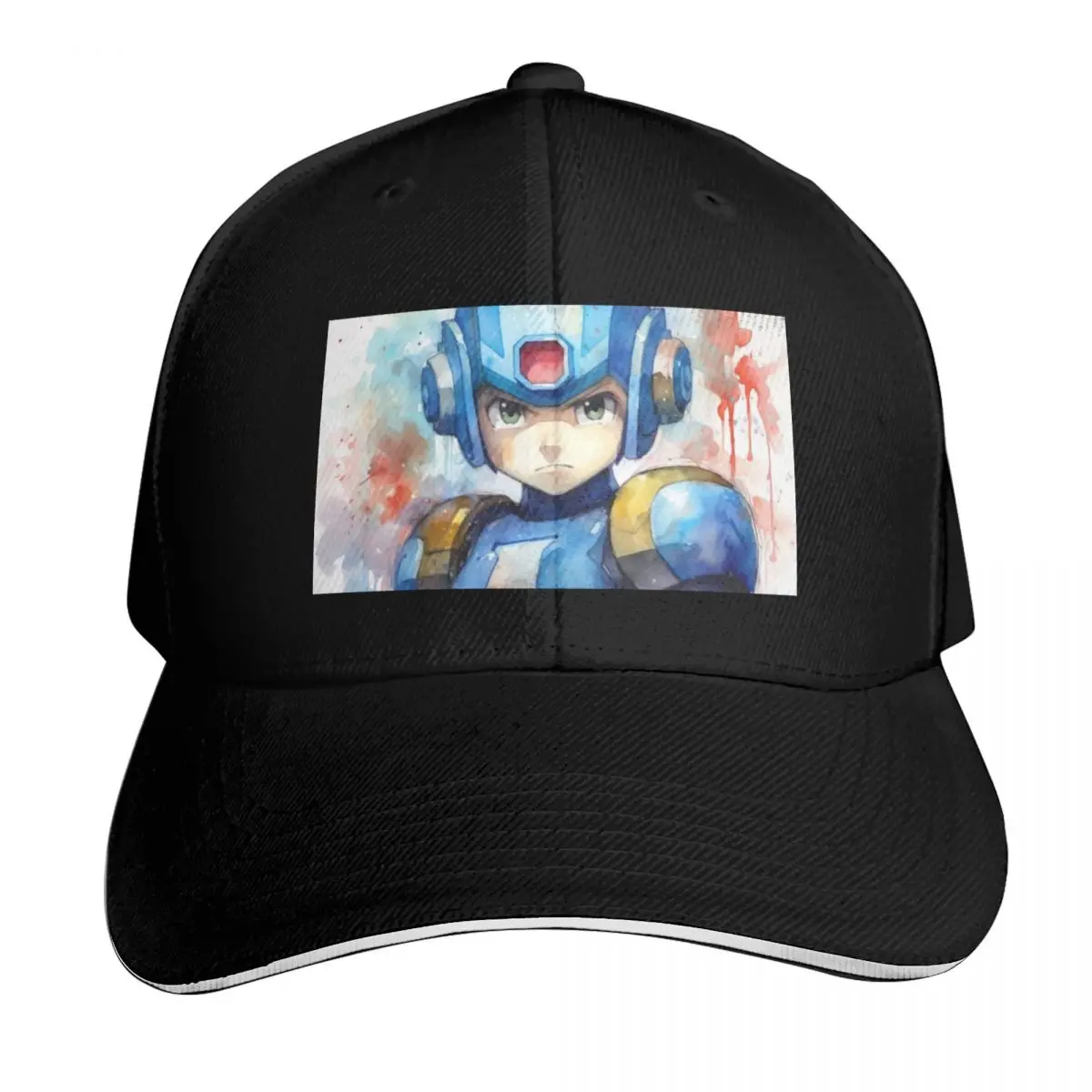 Mega Water Color Man 3 Baseball Cap Quick Dry Performance Cotton Twill Breathable Contrast Two Tone Brim
