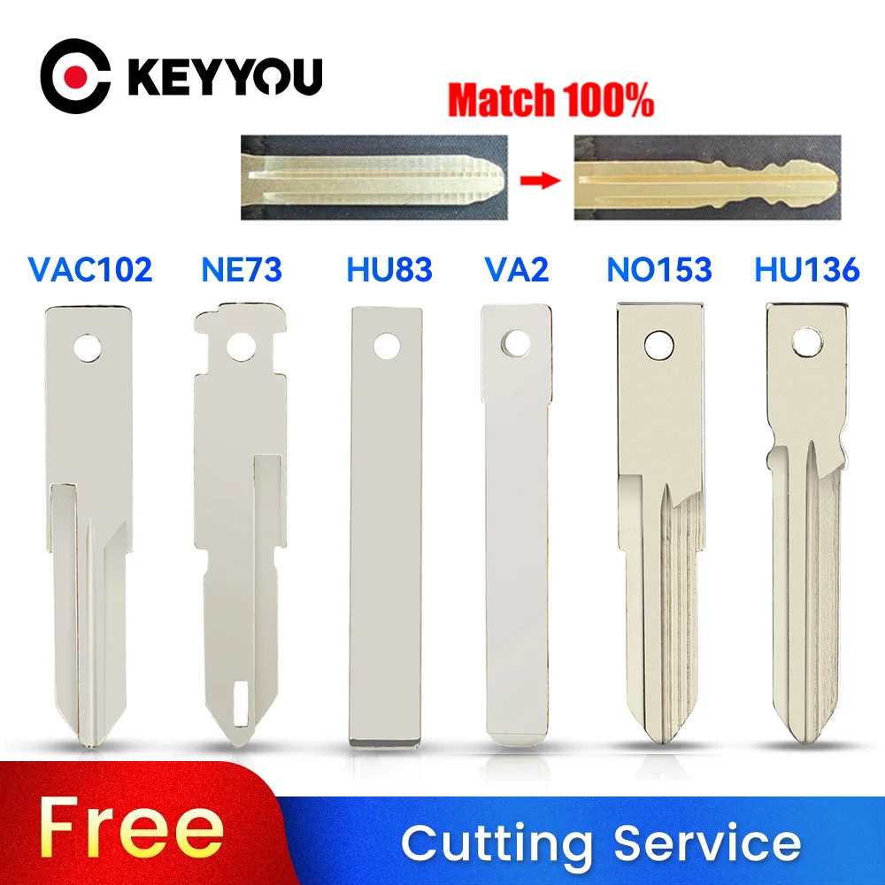 

KEYYOU With Cutting Service HU83 VAC102 NE73 VA2 Car Key Blade For Renault Trafic Vivaro Primastar Movano Dacia Peugeot Citroen