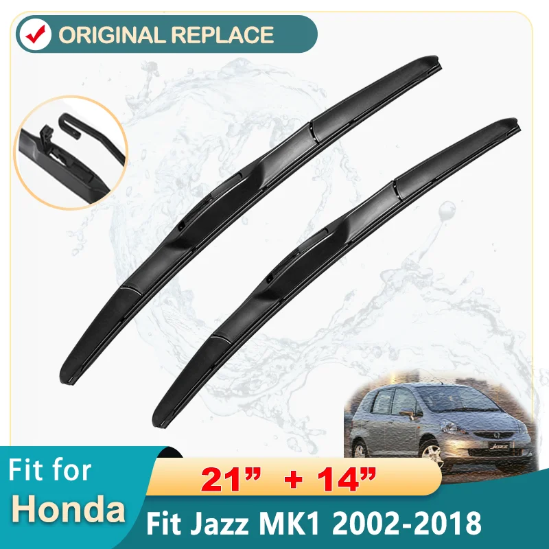 Car Front Wipers For Honda Fit Jazz MK1 2002-2008  Front Wiper Blades Rubber 21\