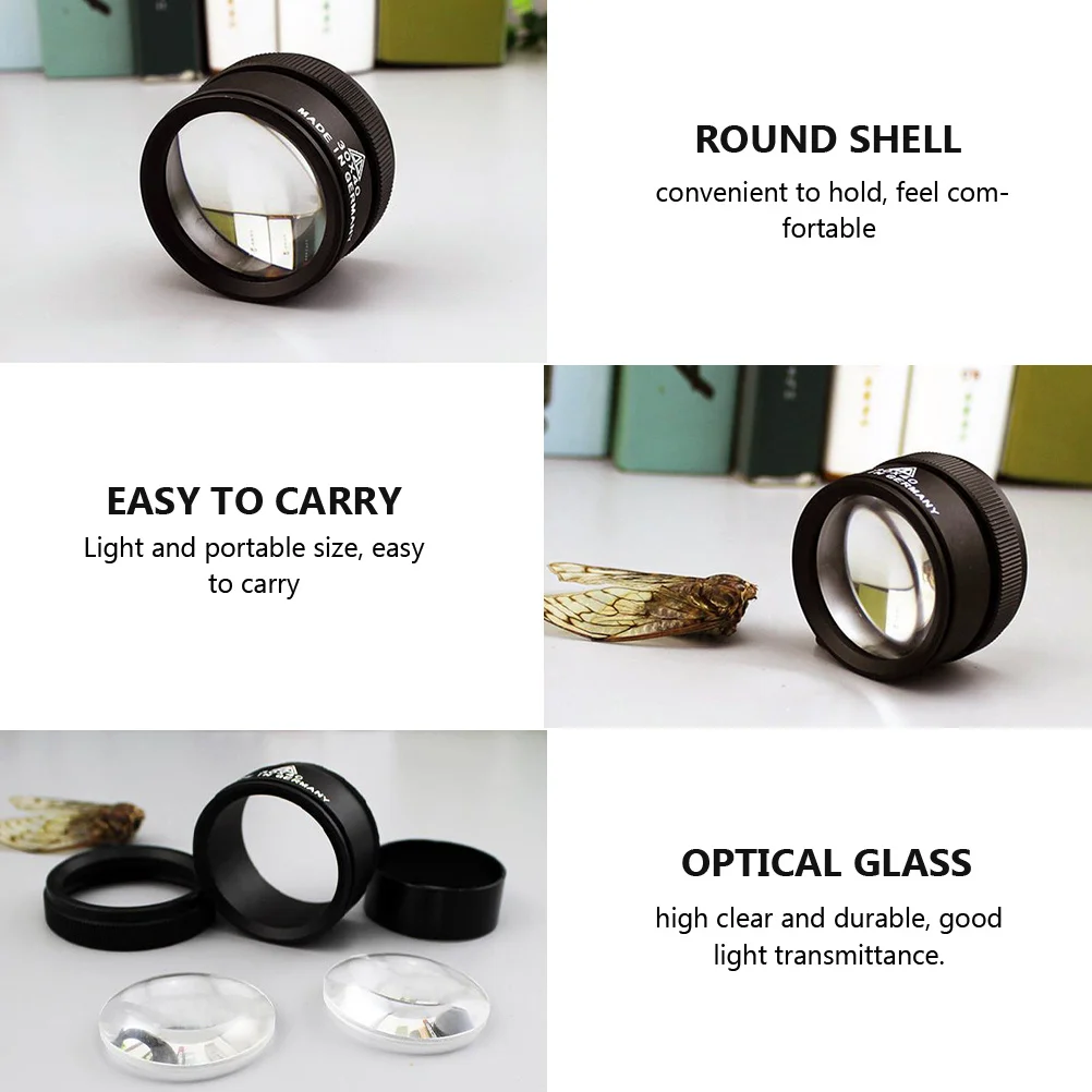 

1pcs 30 Times Magnifying Glass Jewelry Identification Round Handheld Shatterproof Reading Magnifier For Optical Glass