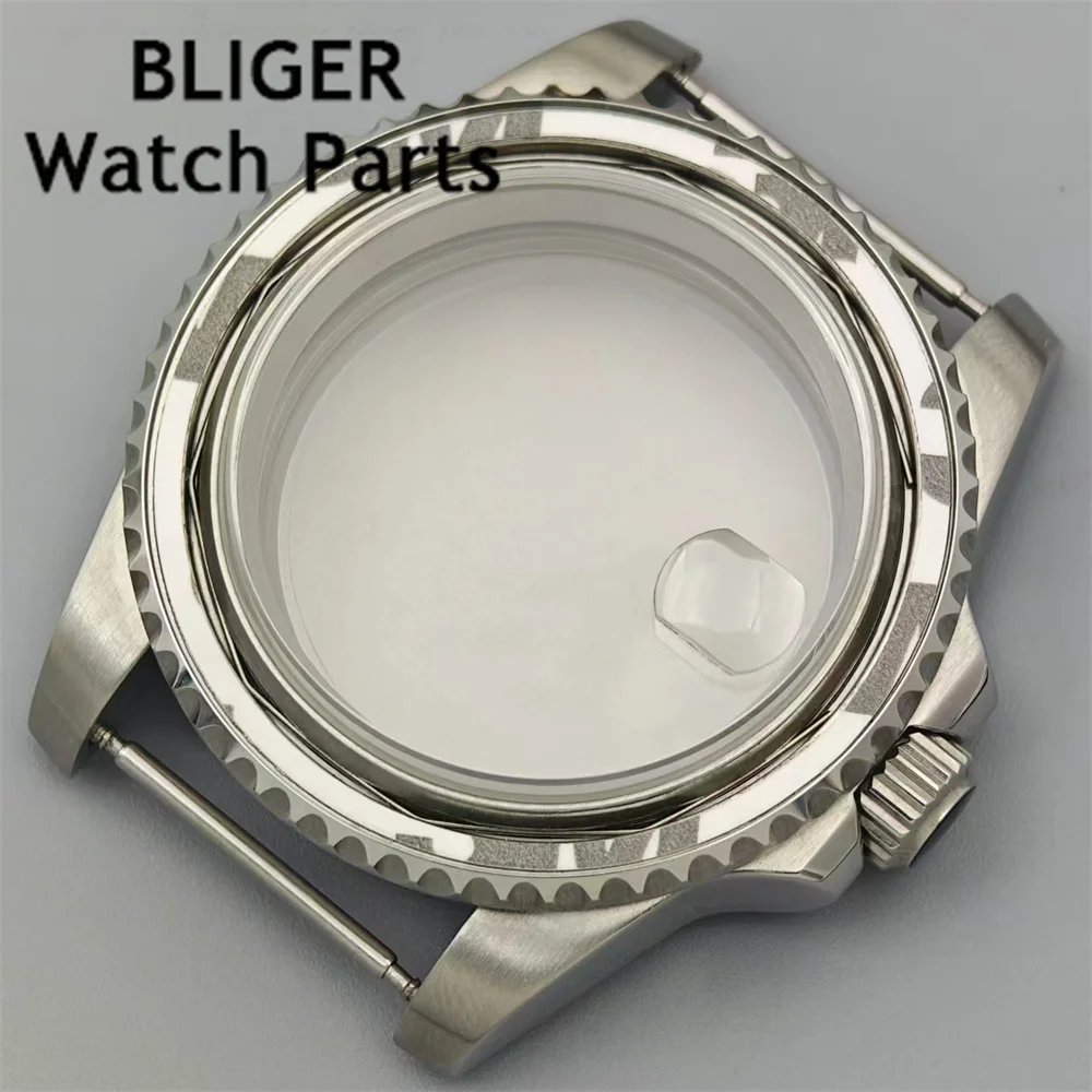 Корпус часов BLIGER 40 мм SUB для дайвинга, сапфировое стекло, подходит для GMT NH34 NH35 NH36 ETA2824 2836 PT5000 Miyota 8215 Mingzhu DG 2813, механизм
