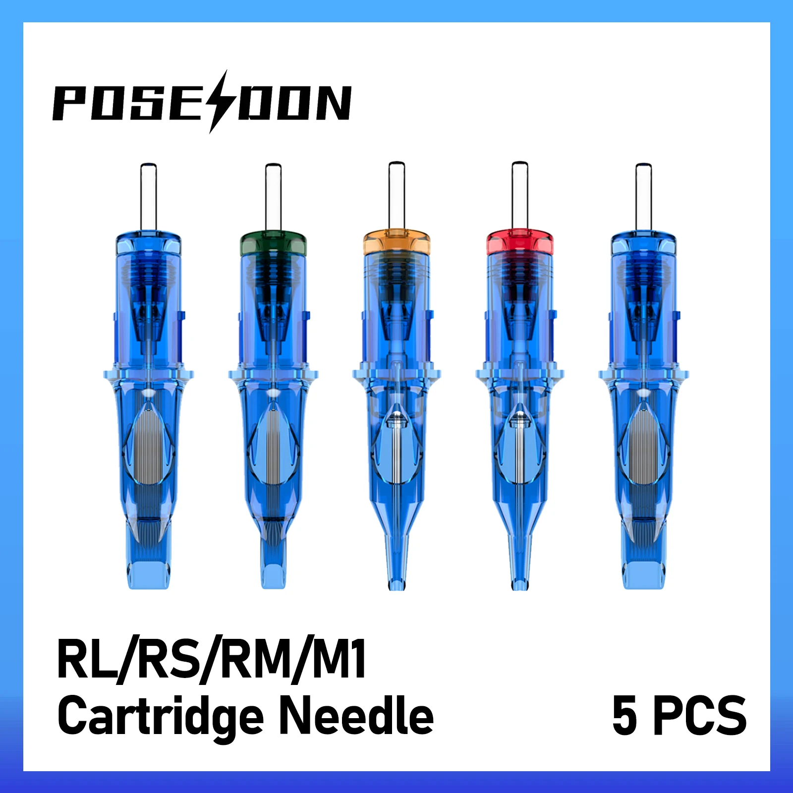 

Tattoo Cartridge Needles POSEIDON V3 5PCS Disposable Safty RL RS RM M1 Tattoo Needle Hot Sale Purple Tattoo Cartridge Needles