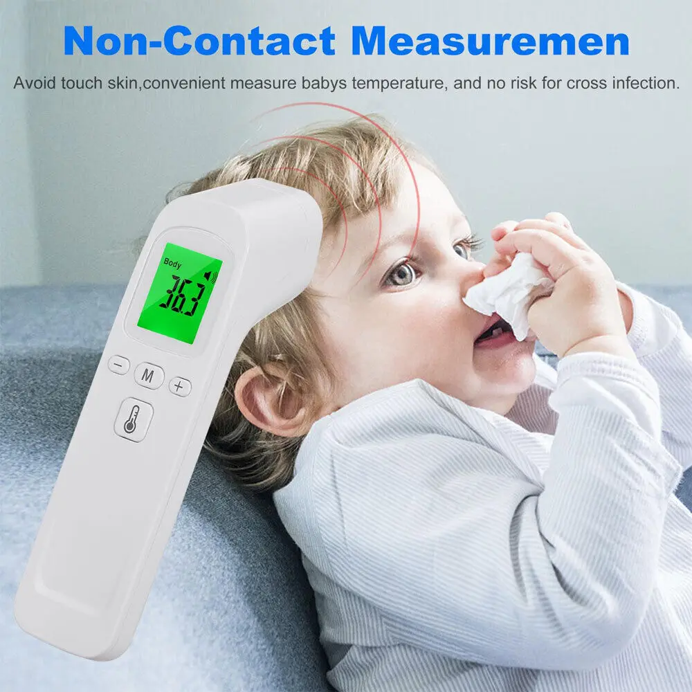 Large LED Digits Forehead Thermometer Smart Temperature Gun Adults And Kids~