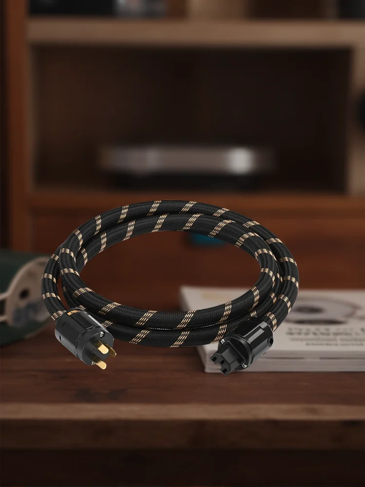 ATAUDIO 6N OFC Kabel zasilający HiFi do wzmacniacza Filtr zasilania Wysokiej klasy podwójne ekranowanie Bezszumowy przewód zasilający ze złączem EU/AU — zdjęcie produktu 7