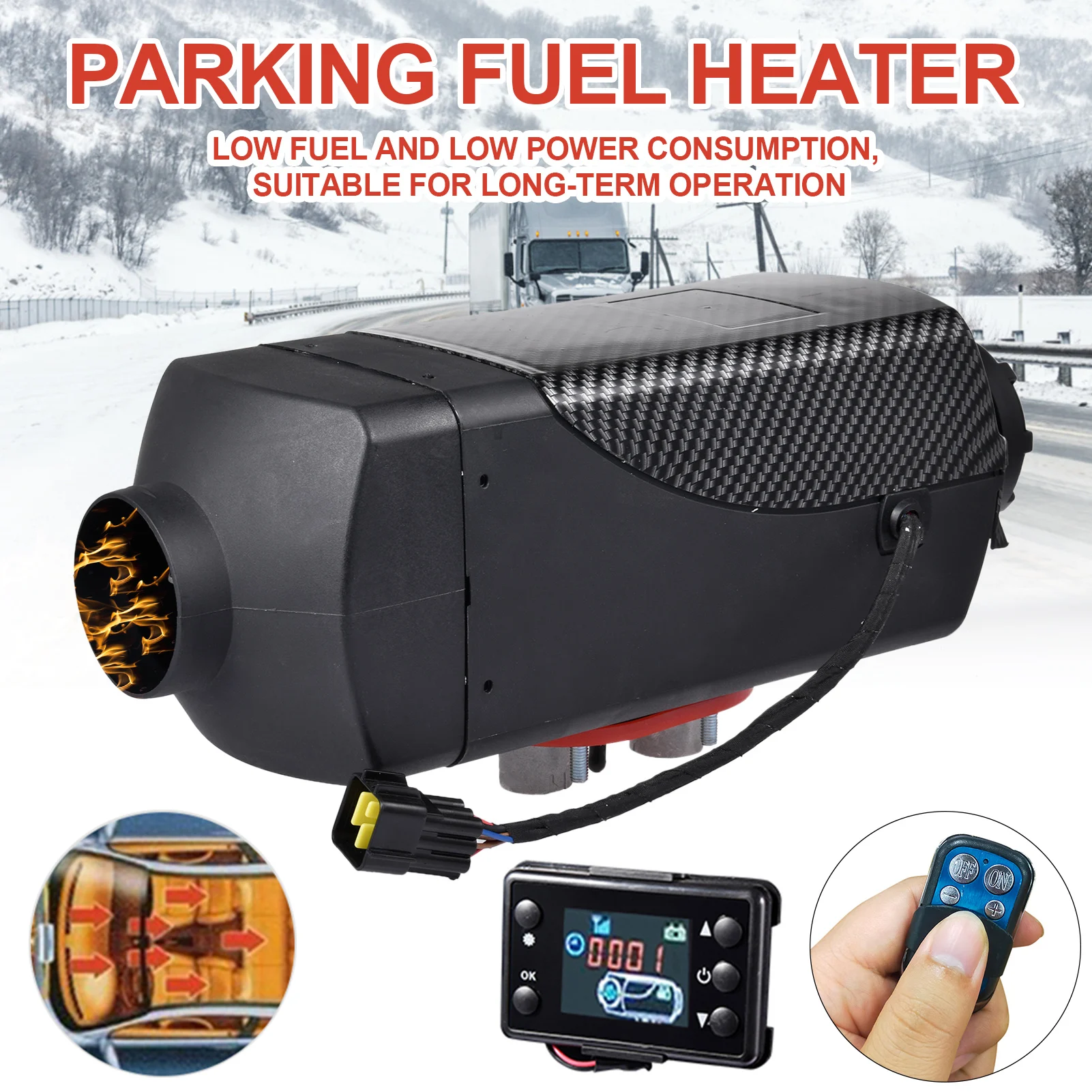 Car Air Heater 2KW 12V/24V Ignition Copper Heater Integrated Auxiliary Heater Auto Parking Fuel Heater For Websato