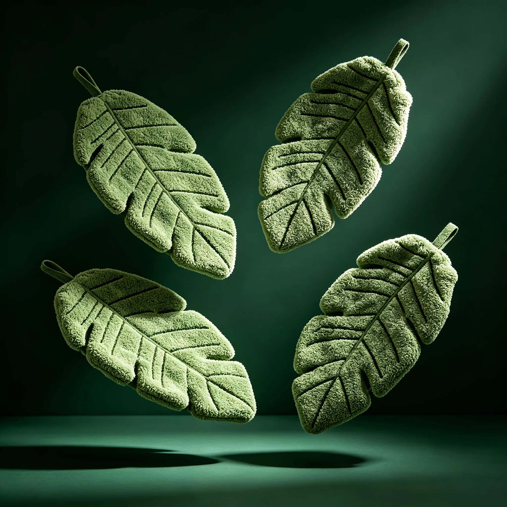 4 Pieces of Banana Leaf-Shaped Hand Towels, Hanging Cleaning Cloths Made of coral Fleece with Excellent Water Absorption