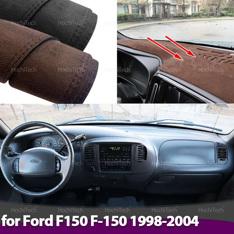 

Car-styling Suede Leather Black/Brown Dashmat Dashboard Cover Pad Dash Mat Carpet for Ford F150 F-150 1998 1999 2000 2001-2004