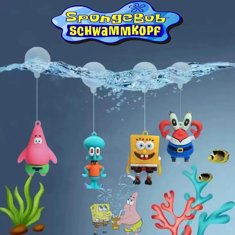 SpongeBob SquarePants Fish Tank Cartoon Landscaping Animation Creative Fish Tank Floating Ornaments Decoration Children's Toys