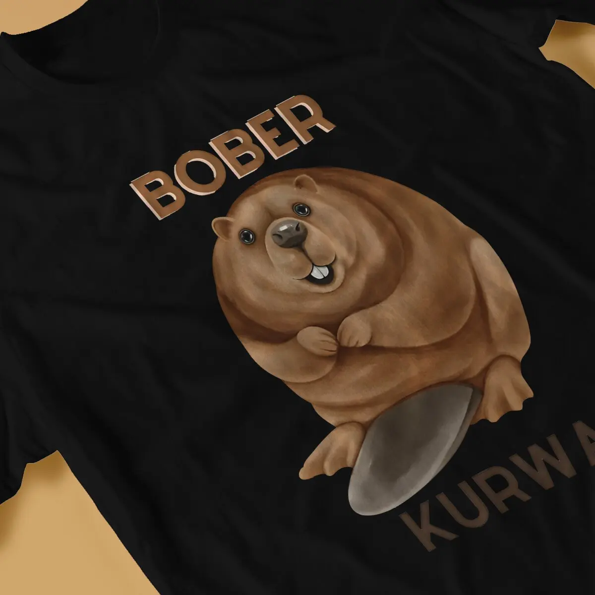 Laughing Beaver Watercolor Special TShirt Kurwa Bobr Bober Leisure T Shirt Hot Sale T-shirt For Adult