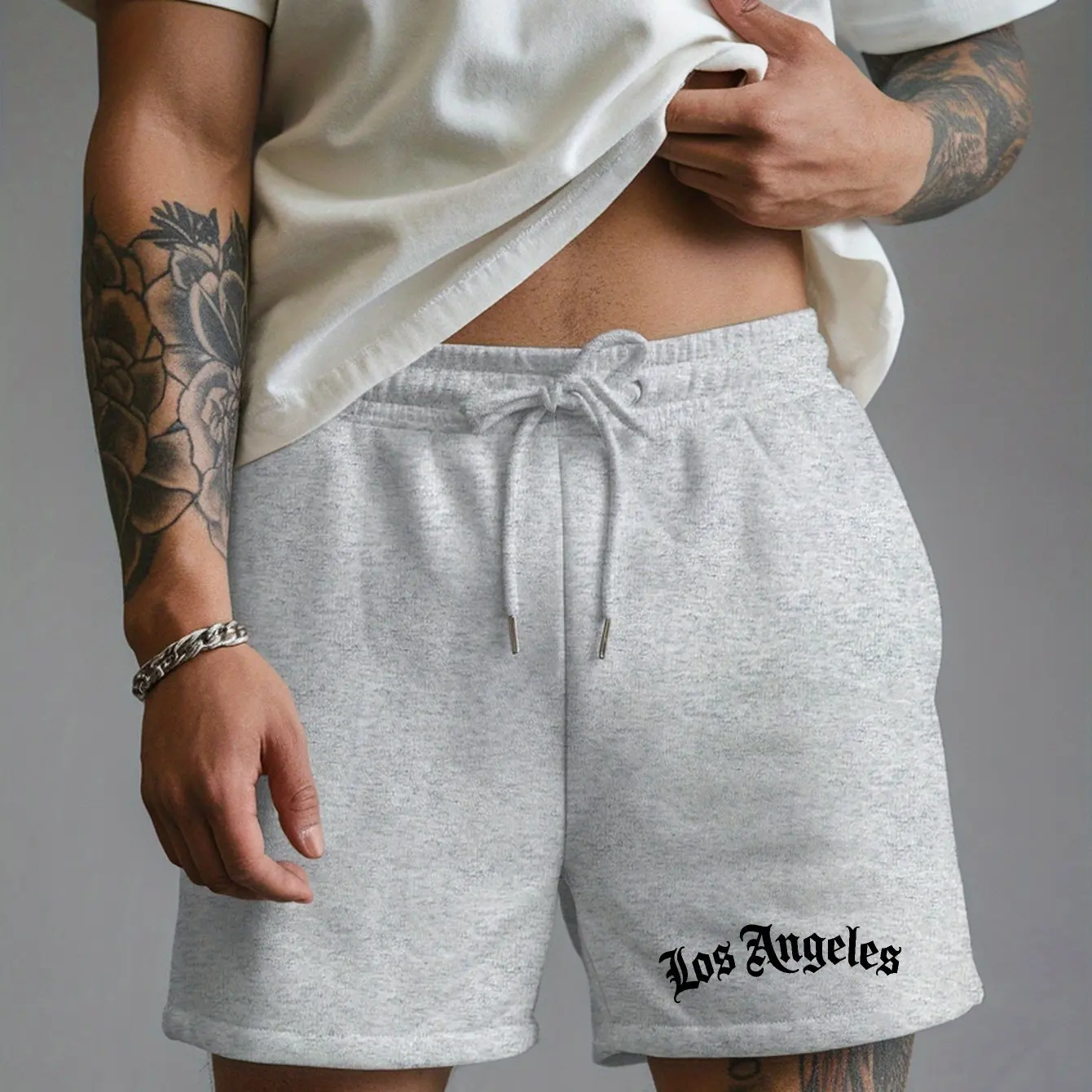 Summer Men's Casual Letter Print Shorts Breathable Skin-friendly Fabric Stylish Versatile Suitable for Sports and Everyday Wear