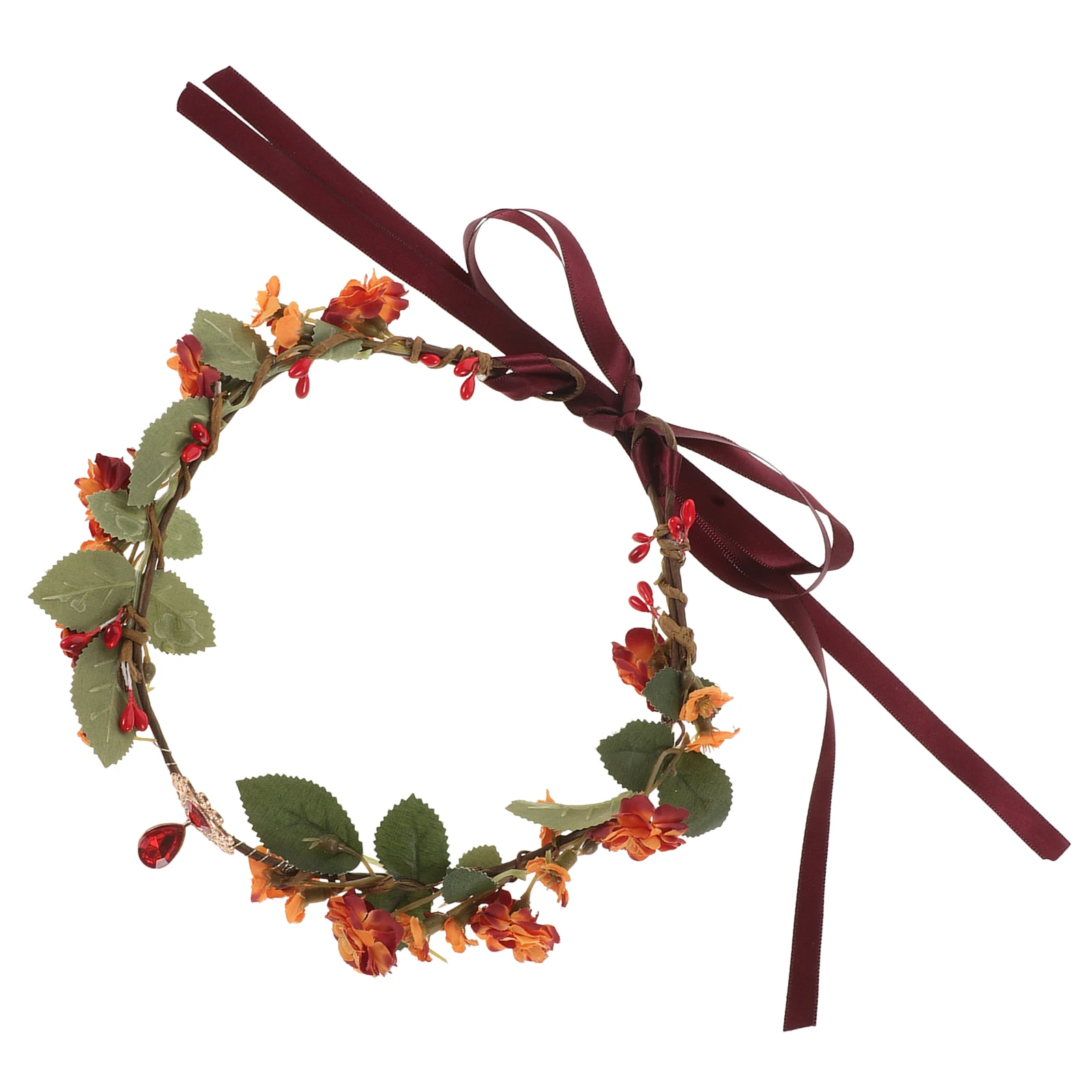 

Flower Crown Headb Red Rose Bridal Wedding Party Photoshoots Floral Elf Headpiece Accessories Flower Crowns Headb s Festive