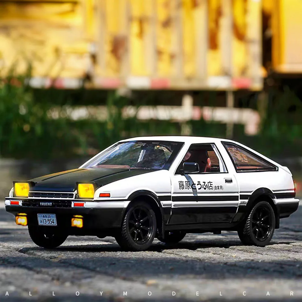 

1:24 AE86 Highlander из сплава, модели спортивных автомобилей, игрушки, звук, свет, откатные двери, открытые супергоночные игрушки, транспортные средства, украшение для стола