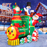 6FT Christmas Decoration Inflatable Toys Xmas Tree with LED Light Outdoro Toys Inflatable Model Festival Party Scene Decor Gift