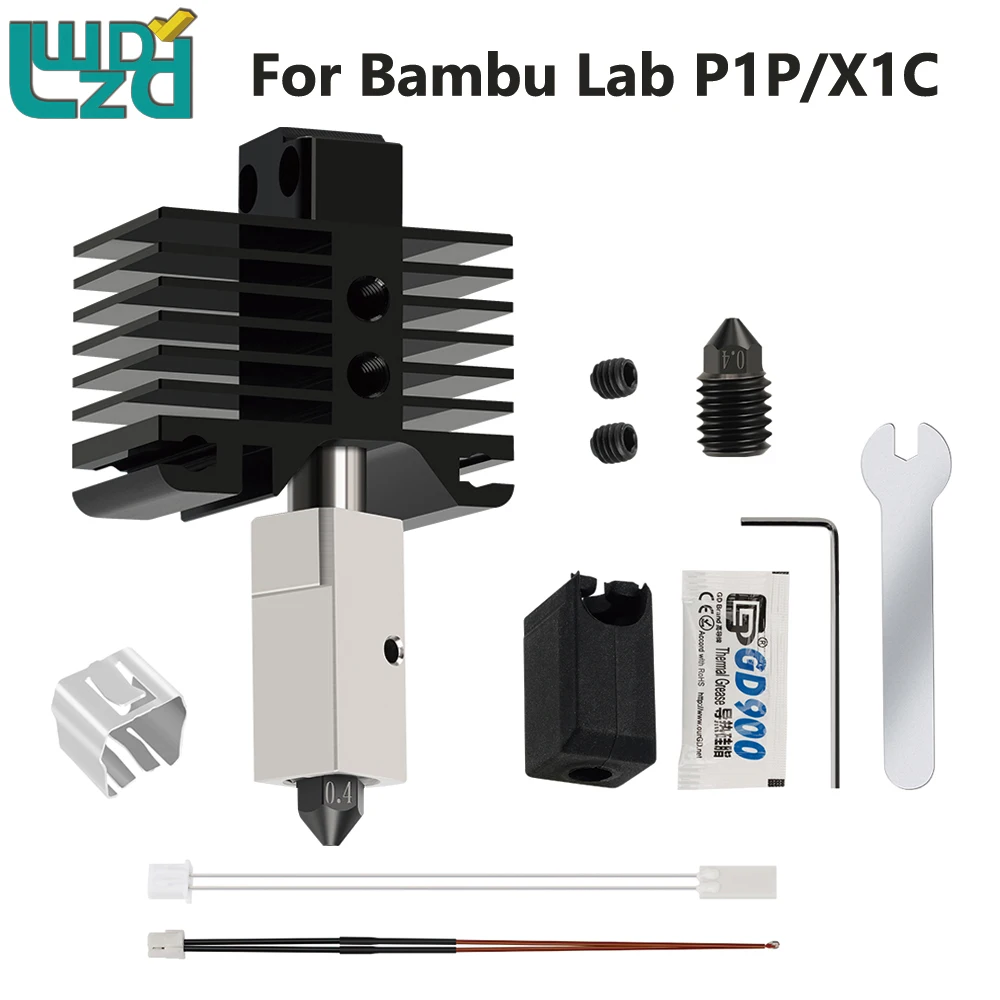 

Hotend комплект для bambu lab P1P X1C термисторный нагреватель сопло высокотемпературная медная горловина 3d Печатающая головка для bambu lab X1