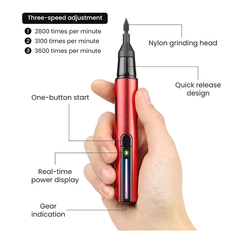 Reciprocating Sander, Mini Pen Sander,USB Quick Charging Electric Sanding Pen, Portable Sander Pen For Small Sanding,DIY