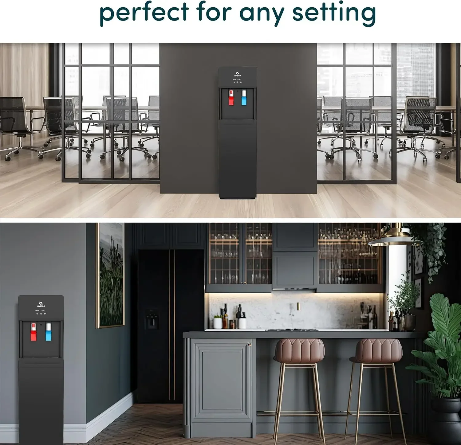 

A7BOTTLELESSBLK Self Cleaning Touchless Bottleless Cooler Dispenser-Hot & Cold Water Child Safety Lock, UL, Black