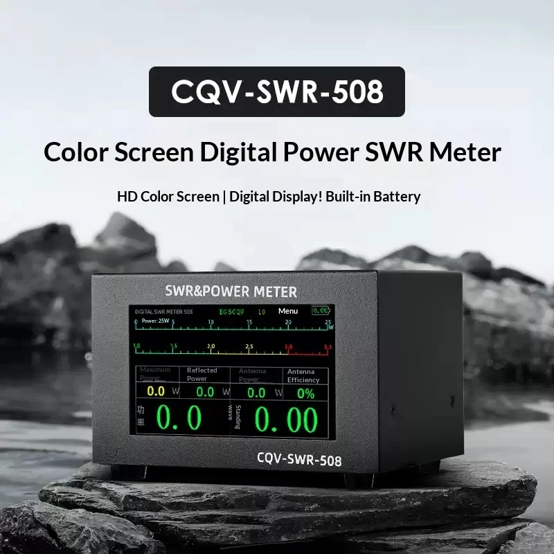 200W High Power Digital SWR Meter with 1.8-54Mhz Frequency 4.3 Inch IPS Color Display Auto Shut-off and Fine-Tuning Capabilities
