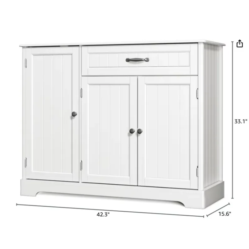 Kitchenette sideboard buffet cupboard Wooden coffee bar with drawers and door hanger Storage solution