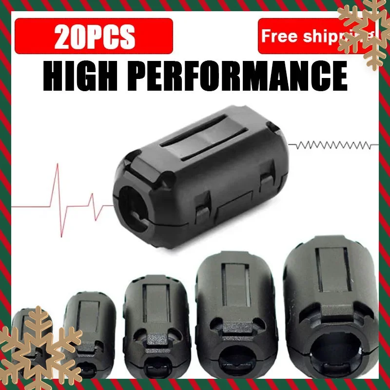 

20Pcs 3.5/5/7/9/11/13/15mm EMC Ring Core Ferrite Bead Clamp Choke Coil EMI Noise Filter Clip Cable for Black Magnetic Snap-on