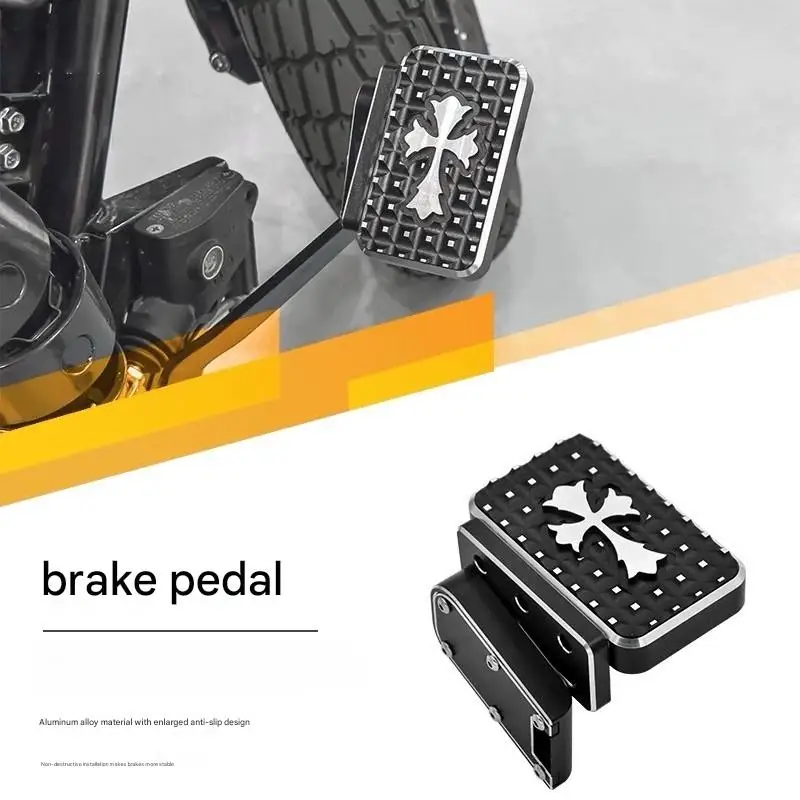 For BENDA Napoleon bob 250, front and rear enlarged foot brakes, widened and anti-slip foot pedals.