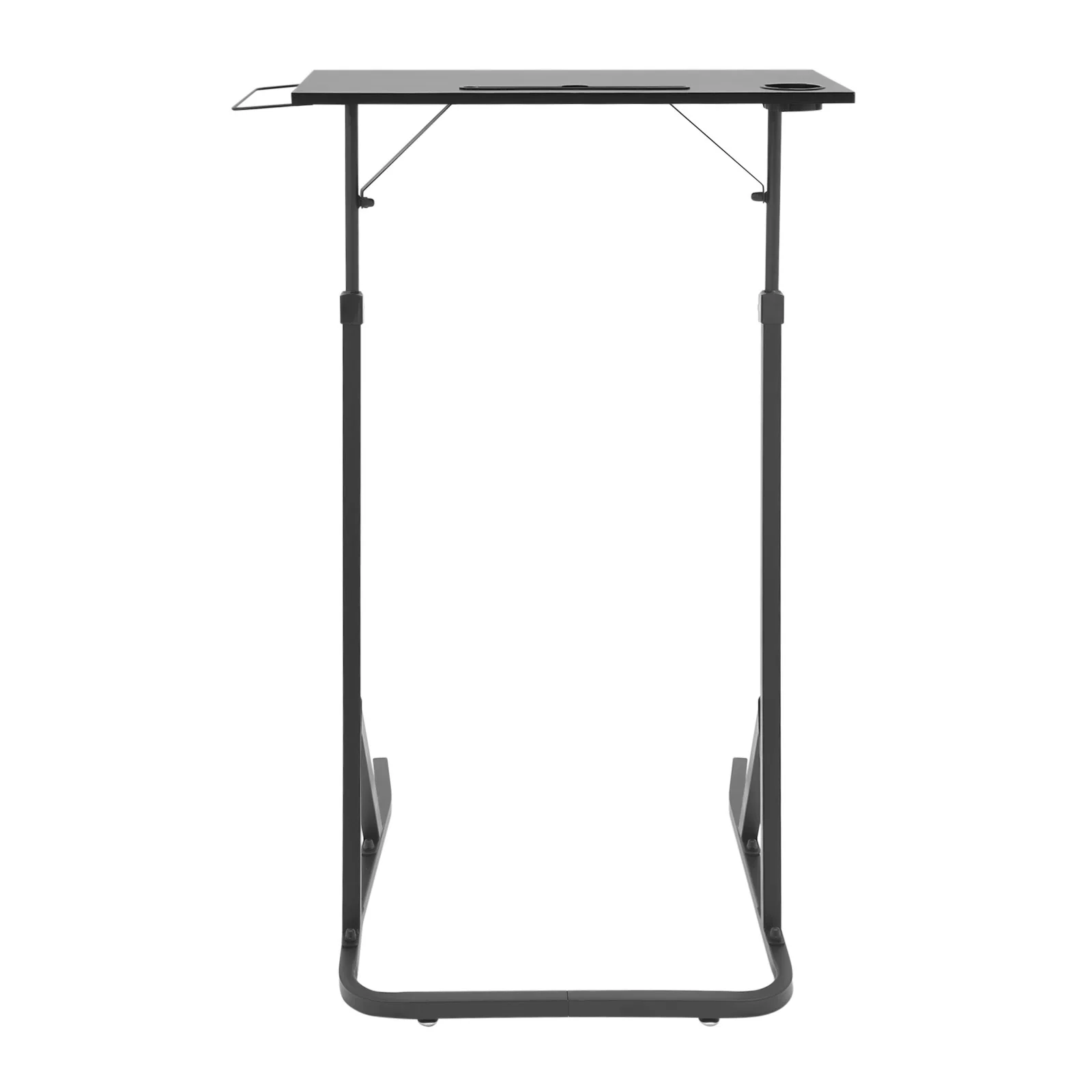 Adjustable Bike Trainer Desk, Standing/Sitting Office Desk with Cup Holder & Towel Rack for Fitness & Work view 3