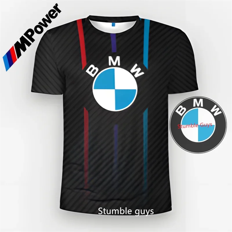 

Мужская летняя новая удобная дышащая футболка BMW с 3D принтом и короткими рукавами, повседневная брендовая автомобильная спортивная мотоциклетная гоночная мода