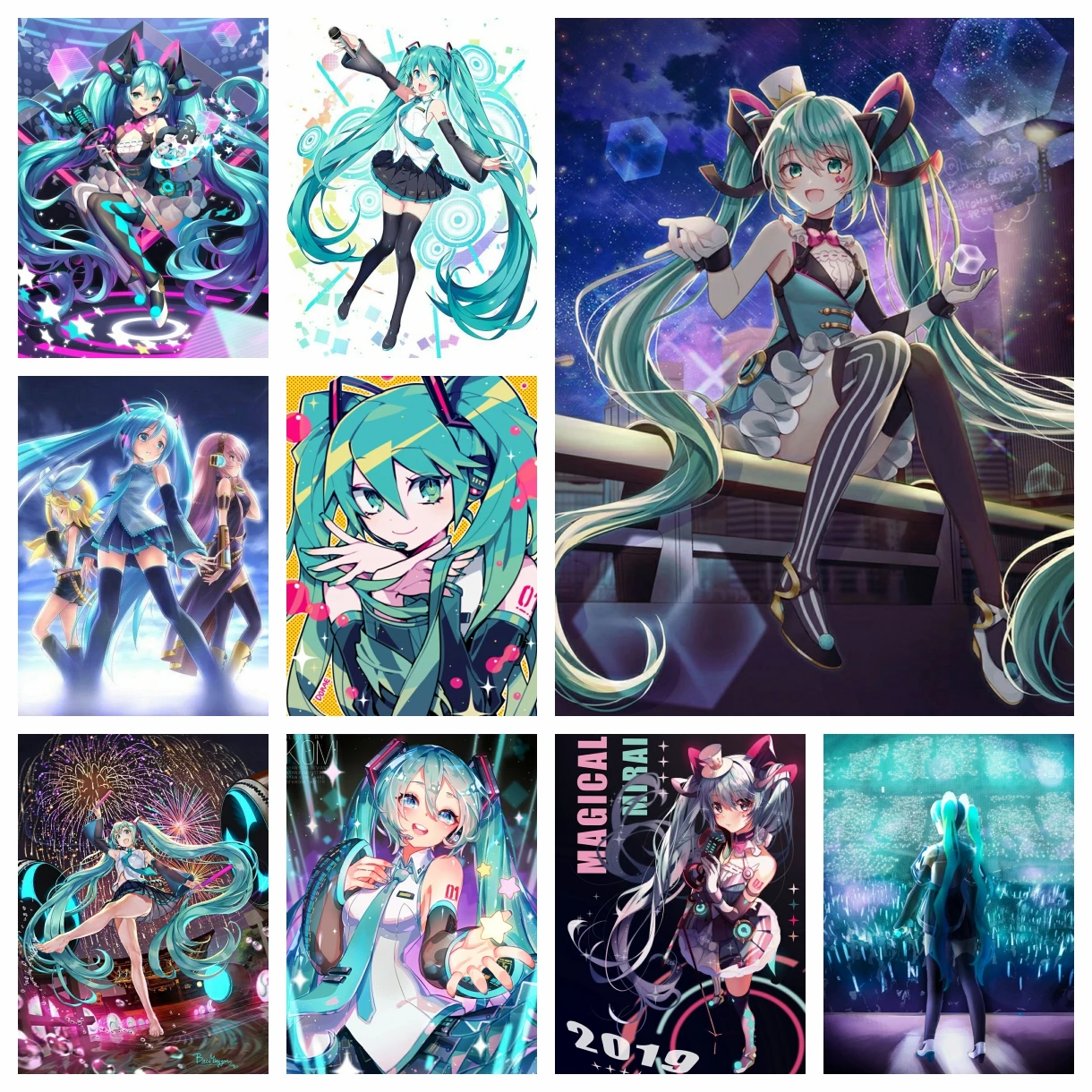 

Japanese Cartoon Girl Miku 5D DIY Diamond Painting Kit Cross Stitch Art Mosaic Full Drill Round Embroidery Home Decor Kid's Gift