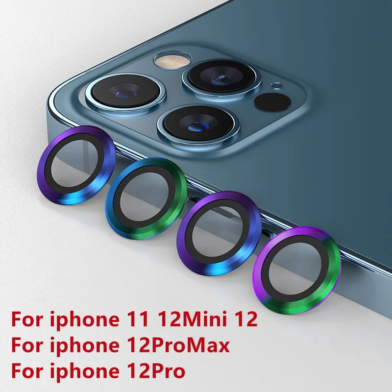 

NEW 1PC Camera Lens Protector For iPhone 11 12 Pro Max Full Cover Case Metal Tempered Glass Screen Protector Rear Camera Films