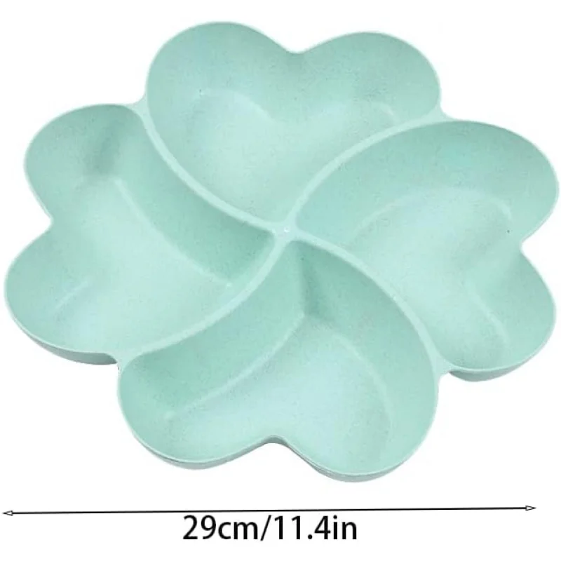 Indestructible heart shaped party snack serving tray appetizer plate snack bowl multi-segment snack bowl tray