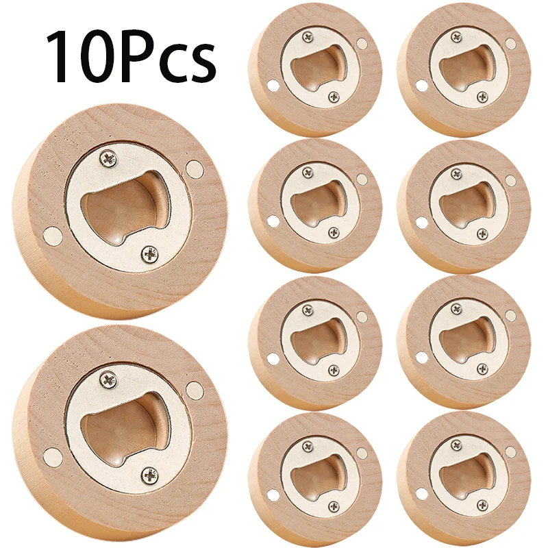 

10Pcs Wedding Favor Bottle Opener Wooden Magnetic Bottle Opener Party Favor Wedding Gift Souvenir For Guest