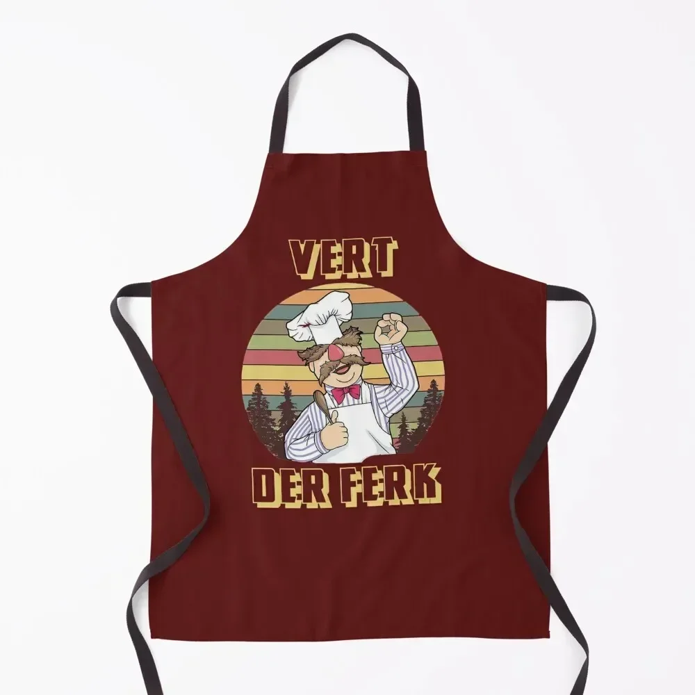 

Retro Vintage Vert Der Ferk T-Shirt Vert Der Ferk Chef Knife T-Shirt Apron esthetician Kitchen Items Kitchen Women Apron
