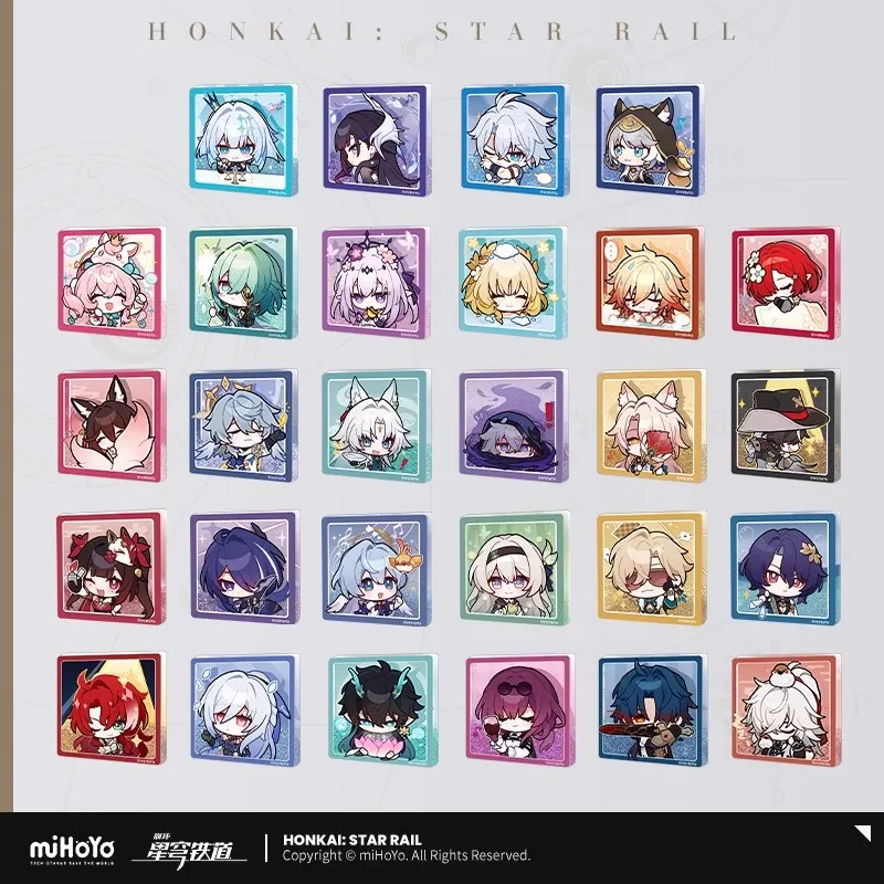 [Genuine] miHoYo Game Honkai Star Rail Pom-Pom Exhibition Hall Flowing Sand Acrylic Refrigerator Sticker Prop Cosplay Xmas Gifts
