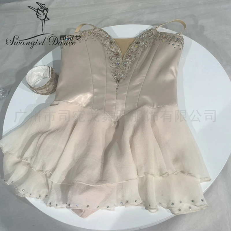 

Выполненное на заказ вариация Купидона цвета шампанского, шифоновое балетное платье-пачка для девочек, костюм балерины BT4484