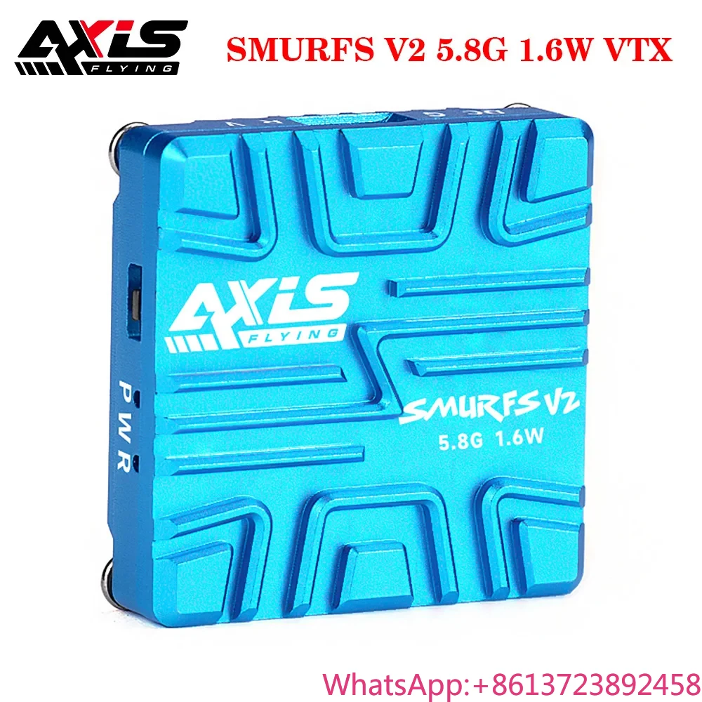 

Axisflying SMURFS V2 5.8G 1.6W VTX Upgraded MMCX Connector Analog Image Transmission Long Range VTX for RC FPV Freestyle Drone