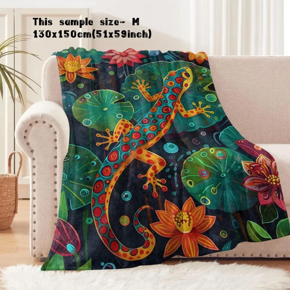Vintage Flower Animals Flannel Blanket For Birthday Anniversary Festival Watch TV Blankets Nap Reading Camping Four Season Use