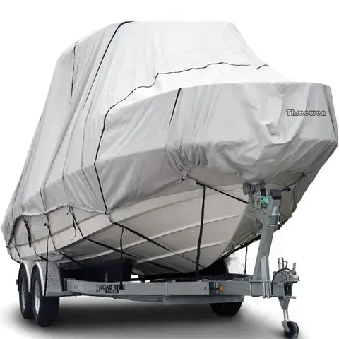 30-32FT 600D T-탑 보트 커버 개인용 선박 날씨 립스톱 트레일러형 헤비 듀티 폴리에스테르 보트 커버 최대 114