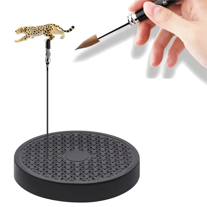 A02F-360 Degree Rotation Model Painting Stand Base Holder With 20 Alligator Clip Sticks For Airbrush