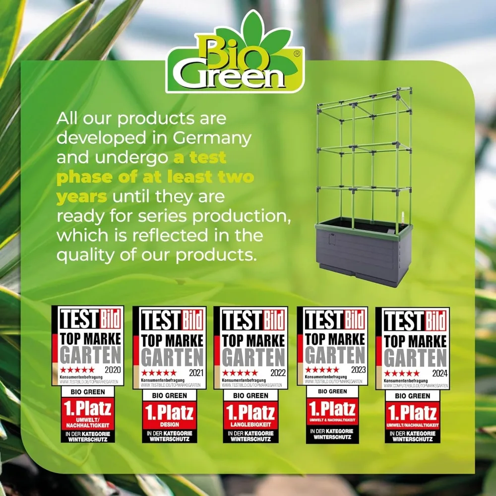 سرير حديقة مرتفع مع تعريشة، 8.98 جالون، 13 بوصة طول × 24 بوصة عرض × 63.4 بوصة ارتفاع، نظام ري متكامل، صندوق زراعة ذاتي السقي باللون الرمادي #6