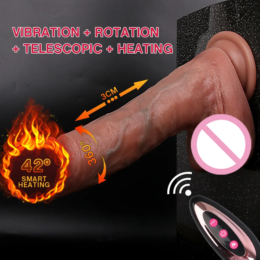 Heating Realistic Thrusting Dildo Vibrator For Woman Soft Huge Big Dick Penis G Spot Vagina Anus Masturbator Sex Toy For Adult