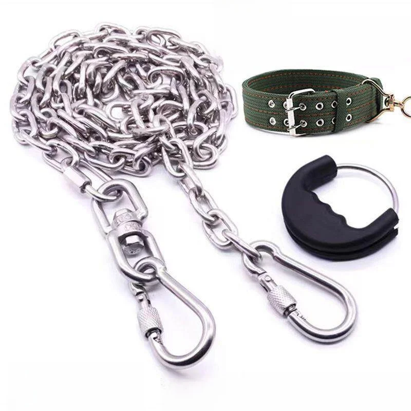 304 Stainless Steel Dog Leash Large Medium Small Dogs Iron Chain Collar Dog Rope Anti-Bite Home Traction Belt Pet Supplies