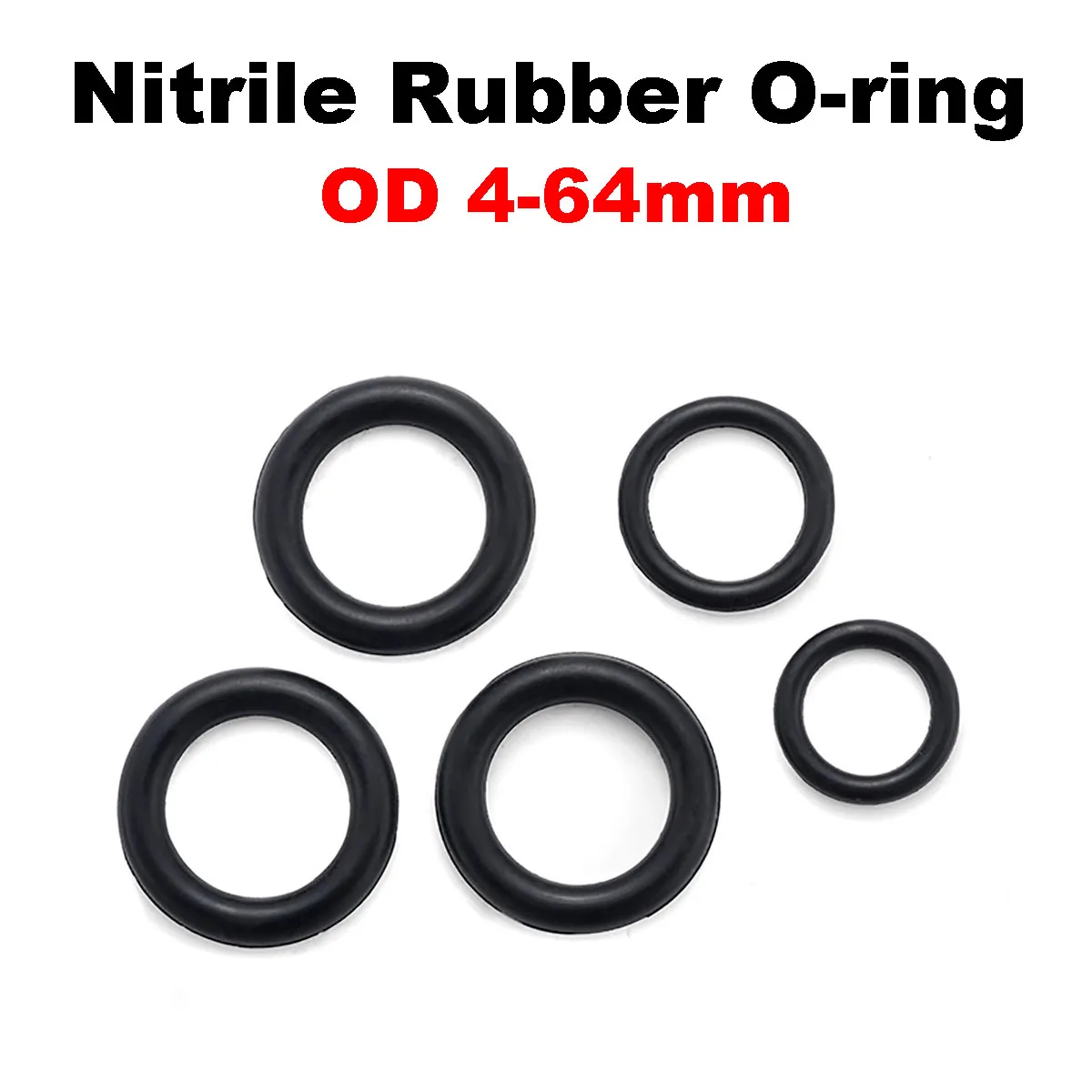 Nitrile Rubber O-ring OD 4-64mm CS 1/1.5/1.9/2.4mm NBR Plumbing Sealing Gasket Black Spacer Oil Resistance Round Seal Washer