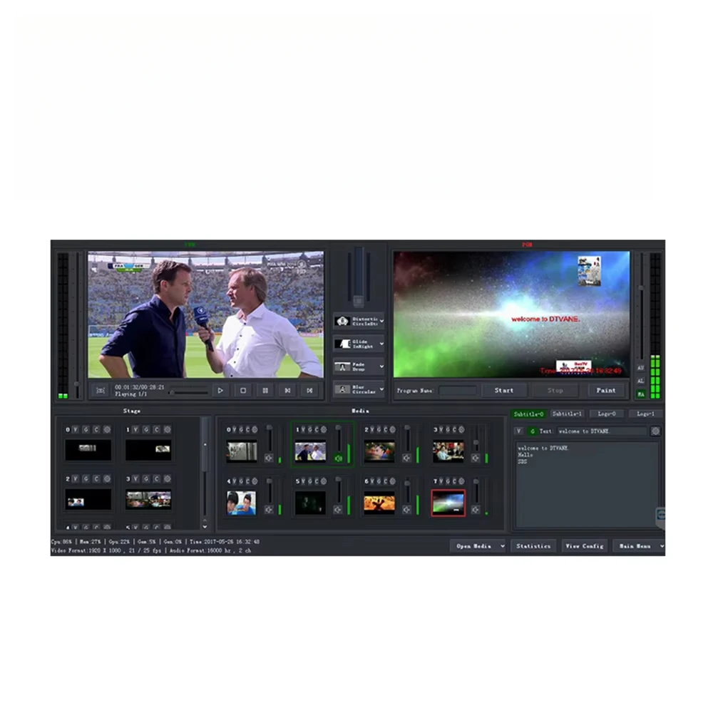 Mix video IP gratuito e commutatore Produzione live Streaming Produzione video a matrice Streaming live