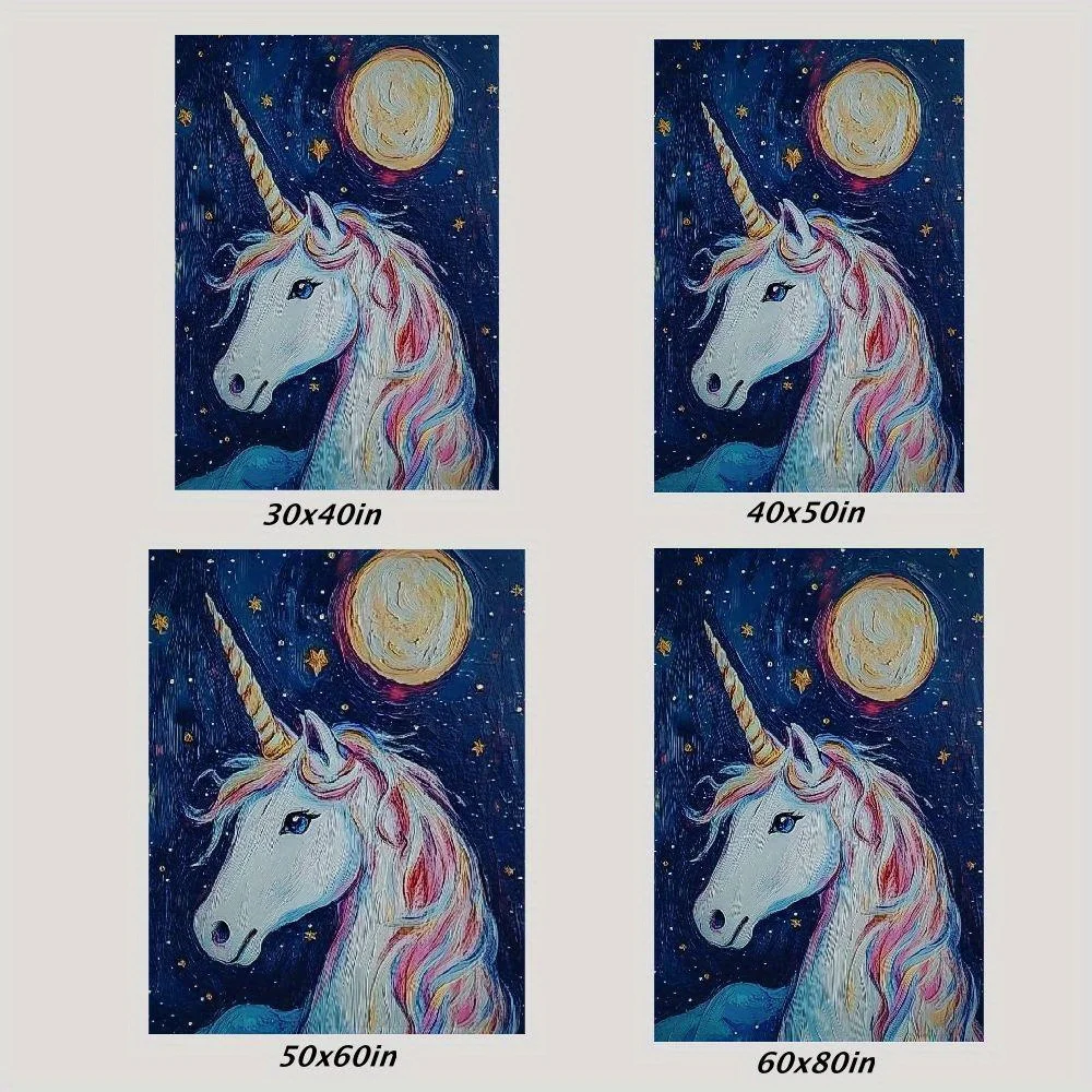 بطانية رمي الفانيلا يونيكورن - كشكشة معاصرة لجميع المواسم، طباعة رقمية، بوليستر مقاوم للتمزق، قماش متماسك #6